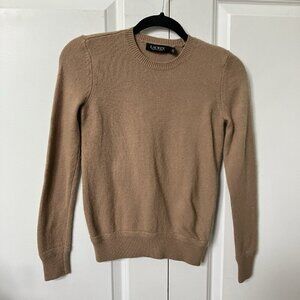 Lauren Ralph Lauren Sweater Womens S Brown Knit Crewneck Soft Lambswool Blend